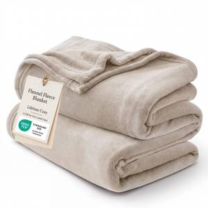 lot 8383 image: Bedsure GentleSoft Fleece Throw Blanket for Couch Oxford Tan - Lightweight Plush Fuzzy Cozy Soft Blankets and Throws for Sofa, 50x70 inches