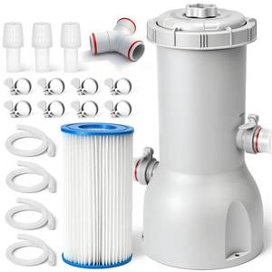 lot 8405 image: Pool Pump and Filter Above Ground, 1000 Gallon Swimming Filter Cartridge Pumps, Electric Pools Water Pump Filter for Pools Sand Cleaning Tool, 1000 GPH Filters Pumps for Above Ground