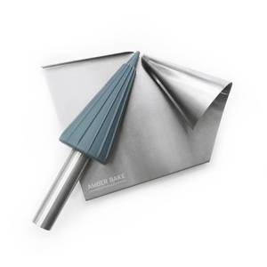lot 8412 image: Professional Waffle Cone Roller Pizzelle Roller, Krumkake Cone Roller, Stainless steel, with Silicone sleeve (Medium size)  Amber Bake