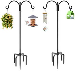 lot 8414 image: Artibear Double Shepherd Hooks for Outdoor, 92 Heavy Duty Bird Feeder Hangers Garden Hooks with 5-Prong Base, Outside Hanging Pole for Plant Baskets, Solar Light Lanterns, Wind Chimes,