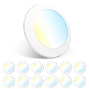 lot 8423 image: Amico 12 Pack 56 Inch LED Disk Lights, Dimmable Flush Mount CeilingRecessed Disc Lights, 2700K3000K4000K5000K6000K Selectable, 15W110W, 1100LM, Low Profile Surface Mount Can Light, ETL&ampFCC