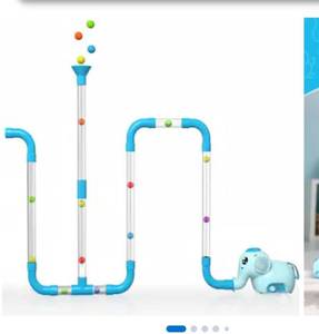 lot 8426 image: Etokfoks STEM air powered building toy kit for kids ages 3 and up includes 30 foam balls tubes and turbine set encourages science learning