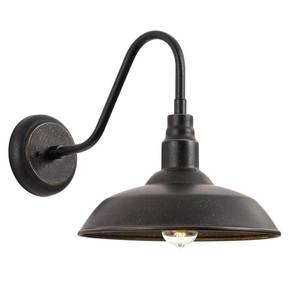 lot 8443 image: GOALPLUS Gooseneck Outdoor Light Fixture, 10 Dome Exterior Farmhouse Lights for Barn, Bronze Porch Lighting, Gooseneck Wall Sconce for Patio Garage House