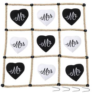 lot 8444 image: VercanMonth 3 x 3 ft Wedding Game for Reception Instant Setup No Assembly Outdoor Game Bean Bag Toss with Rope Yard Backyard Lawn Games for Wedding(Heart)