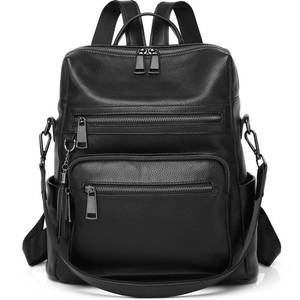 lot 8458 image: Wesccimo Genuine Leather Backpack Purse For Women Black Real Soft Leather Fashion Designer Convertible Ladies Shoulder Bag