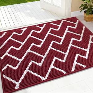 lot 8460 image: OLANLY Front Door Mat, Non-Slip Rubber Backing, Dirt Resistant and Absorbent, Washable, Easy to Clean Low-Profile Indoor Doormat for Back Door, Entryway, Inside Entrance, 36x24, Burgundy