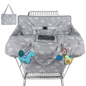 lot 8462 image: Shopping Cart Cover for Baby High Chair Cover Grocery Cart Cover for Baby GirlBoy Toddler Grey Clouds Pattern Portable Shopping Cart Cover with Safety Harness
