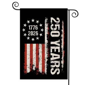 lot 8469 image: WENWELL 250 Years Anniversary Garden Flag,Blessings 250th Freedom Patriotic Banner Double, Sided with Stars and Stripes Design,1776-2026 Commemorative, 12x18 Inch