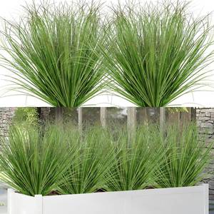lot 8472 image: Artificial Grass Plants Outdoor 20 Bundles Fake Wheat Grass UV Resistant Faux Shrubs Bushes Plant Green Onion Grass Artificial Greenery Tall Stems for Indoor Outdoor Office Home Decor