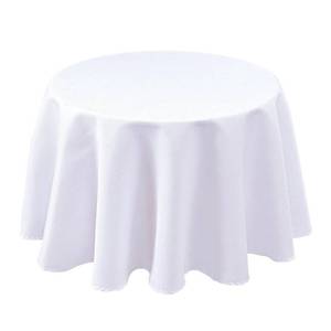 lot 8473 image: Biscaynebay Textured Fabric Round Tablecloths 60 Inches for Tables diameters from 28 to 48, White Table Cloth Water Resistant Small Circle Folding Table Covers for Dining Kitchen Wedding Parties
