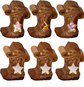 lot 8496 image: Resurhang 60 Pcs Cowboy Boots Zipper Treat Bags Wild West Food Goodie Gifts Bags Resealable