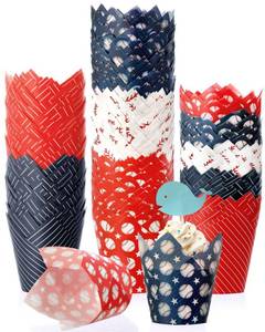lot 8508 image: Reallnaive 500 Counts Baseball Tulip Cupcake Liners Birthday Party Muffin Cupcake Baking Liners Grease Proof Cake Liner Holders for Wedding Birthday Party
