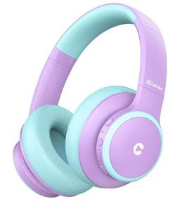 lot 8513 image: iClever BTH26 Active Noise Cancelling Headphones for Kids, 60H Play Time, Safe Volume 80dBA, Type C Fast Charging, Bluetooth5.4, Kids Bluetooth Headphones with Mic AUX Cord for iPad Airplane, Purple