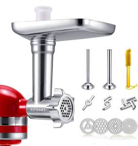 lot 8518 image: Metal Food Grinder Attachments for KitchenAid Stand Mixers, Meat Grinder, Sausage Stuffer, Perfect Mixer Attachment for KitchenAid Mixers, Silver(MachineMixer Not Included)
