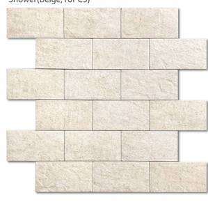 lot 8525 image: Stone Backsplash Peel and Stick Tiles Matte,Adhesive Mosaic Subway Tiles Waterproof Wall Tile Stickers for Bathroom Shower(Beige,10PCS)