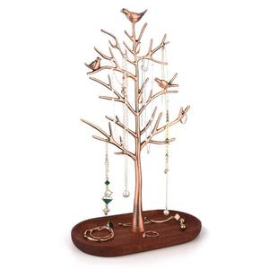 lot 8531 image: MORE&LESS Branch Jewelry Rack with wood tray,Retro color,Tree Tower Rack Hanging Organizer for Ring Earrings Necklace Bracelet,Suitable for living rooms, bathrooms,offices,etc.