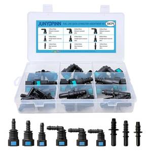 lot 8533 image: 30PCS Fuel Line Quick Connector Assortment Kit, SAE 7.89mm 9.49mm 9.89mm��516 38 Straight & Elbow Push-On Release Hose Fittings for Automotive Fuel Line Repair
