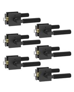lot 8556 image: Asidrama 6 Pack Black Privacy Door Handles, Door Lever with Door Knobs Indoor for Bedroom or Bathroom, Heavy Duty Door Handles Interior with Locks for Left Right Sided Doors
