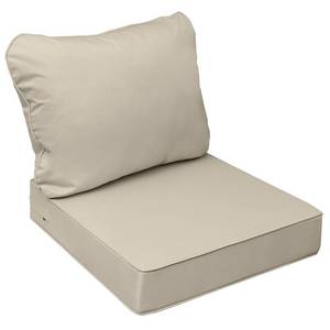 lot 8571 image: AAAAAcessories Outdoor Seat Cushions for Chairs, Fade-Resistant, Waterproof Patio Furniture Replacement Cushions, 23.5 x 25.5 x 5  23.5 x 19, Beige