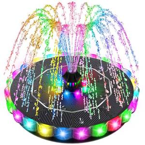 lot 8622 image: SZMP 3.5W Solar Fountain for Bird Bath with 2000mAh Battery & 3D Color Changing LED Light, Anti-Drift Fixer & 8 Nozzles, Solar Powered Water Fountain Kit for Garden, Patio, Pond (Colorful)