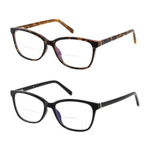 lot 8626 image: Kafirlo Bifocal Reading Glasses Women Blue Light Computer Readers With Clear Top Cat Eye Frame Stylish Fashion Ladies Eyeglass 2.0