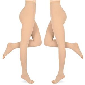 lot 8629 image: Compression Pantyhose for Women & Men 2 Pairs Open Toe 15-20mmHg Medical Graduated Compression Stockings Waist High Support Tights Opaque Leggings for Varicose Veins Edema Flight,Beige 2XL