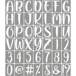 lot 8631 image: XANGEY 10 Inch Letter Stencils for Painting - 42 Pack Alphabet Letter Number Templates with Signs, Reusable Plastic Alphabet Stencils for Chalkboard Fabric Rock Wood Crafts Painting