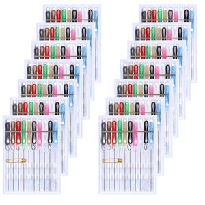 lot 8632 image: MTLEE 14 Boxes 140 Pieces Mini Quick Fix Sewing Kit Easy Pre Threaded Needle Basic Personal Kit Plastic Threaded Needle Holder Small Home Travel Sewing Box with Pin Button, Assorted Colors