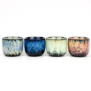 lot 8639 image: INACWARE 5 oz Ceramic Espresso Cups Set of 4, Handleless Reactive Glaze Demitasse Cups for Nespresso, Small Coffee Tasting Mugs, Japanese Style Tea Cups