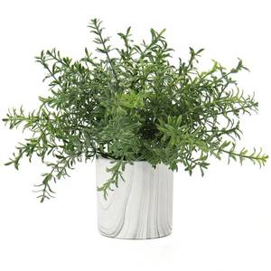 lot 8646 image: Hollyone Faux Plants Indoor Artificial Mini Potted Plants Plastic Green Plant Small Fake Plants Eucalyptus Decor in Pots for Home Table Room Bathroom Decor