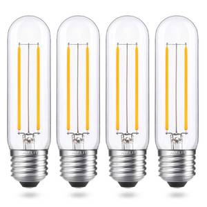 lot 8654 image: AIELIT Vintage T10T30 LED Bulb 25 Watt Equivalent, Warm White 2700K, 200 Lumens, E26 Base, 2W Dimmable Led Tubular Bulbs, Classic Filament Edison Bulb for Pendant Lights Chandelier, 4-Pack