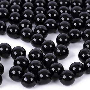 lot 8681 image: DomeStar 1LB Glass Marbles Bulk, Marbles for Vases 0.63 Inch Vase Fillers Black Glass Beads for Home Decor