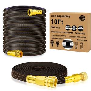lot 8686 image: 10FT Lightweight Garden Hose,Flexible Water Hose with Solid Brass Head,Kink-Free,Collapsible Hose,High Pressure Flat Water Hose for RV,Boat,Car Wash,Garden,Yard,Camper,Outdoor (Orange-Black, 10 Feet)