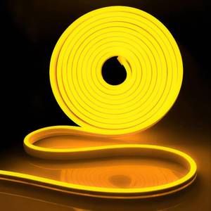 lot 8688 image: iNextStation 12V Yellow LED Strip Lights 16.4FT, Flexible Silicone Neon Rope Light, Waterproof, Cuttable, Dimmable & Linkable, for Cabinet, Ceiling, Wall, Bedroom, Kitchen, Garage (No Adapter)
