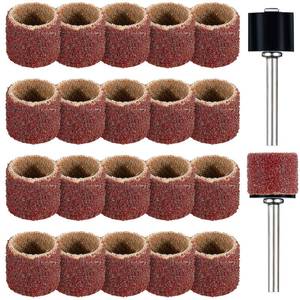 lot 8700 image: 22 Pet Nail Grinder Replacement Kit with Grit Sanding Bands Pet Smoother Claw Care Black Grinding Drums Dog Nail Grinder Replacement Dog Claw Grooming Supplies(12 Inch 120 Grit)