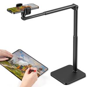 lot 8730 image: InnoGear Overhead Phone Mount, Heavy Duty Aluminum Phone Stand Tabletop Cooking Tripod for Desk Flexible Cell Phone Holder for Live Streaming, Meeting, Cooking, Recording