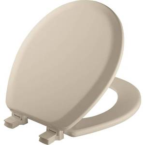 lot 907 image: Mayfair by Bemis Cameron Round Bone Enameled Wood Toilet Seat