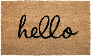 lot 915 image: NIKKY HOME Coir Doormat Non-Slip Front Door Mat - Hello - 17x30