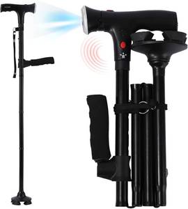 lot 918 image: Ready Walker Cane, 3-in-1 Folding Walking Stick with Alarm & Light