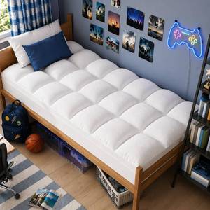 lot 922 image: $75 ELEMUSE Twin Mattress Topper for Back Pain, Extra Thick Pillowtop