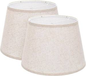 lot 953 image: ONE Linen Drum Lamp Shade 6.3x8.9x7.5, with Bulb