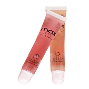 lot 1000 image: MAX Makeup Cherimoya Pink Jelly Peach Lip Gloss 2 pack