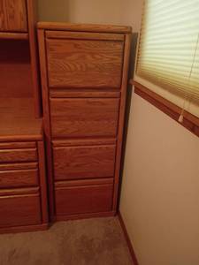 lot 903 image: Wooden Filing Cabinet.  Matches lots 900, 901 and 903.  53.5 x 20 x 24