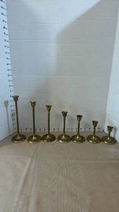 lot 1006 image: Brass candle holders