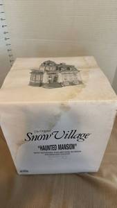 lot 1044 image: Department 56 Snow Village Haunted Mansion with Rotating Projection Screen