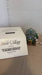 lot 1051 image: Department 56 Snow Village The Bachmans Greenhouse Lighted Ceramic Building