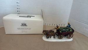 lot 1053 image: Department 56 Heritage Village Collection Horse-Drawn Squash Cart