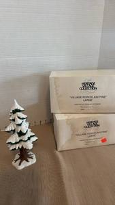 lot 1072 image: Department 56 Heritage Village Collection Village Porcelain Pine Large Set of 2