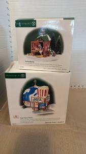 lot 1088 image: Department 56 The Woodworker & Polar Palace Theater Village Buildings Set