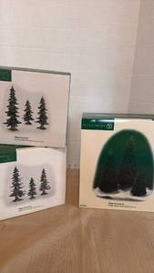 lot 1090 image: Department 56 Village Accessories Tree Sets - Lot of 3